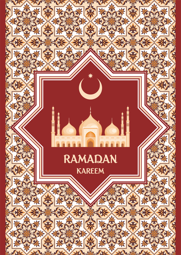 red ramadan greeting card 