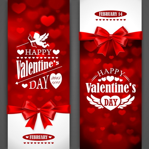 valentine red card bows 