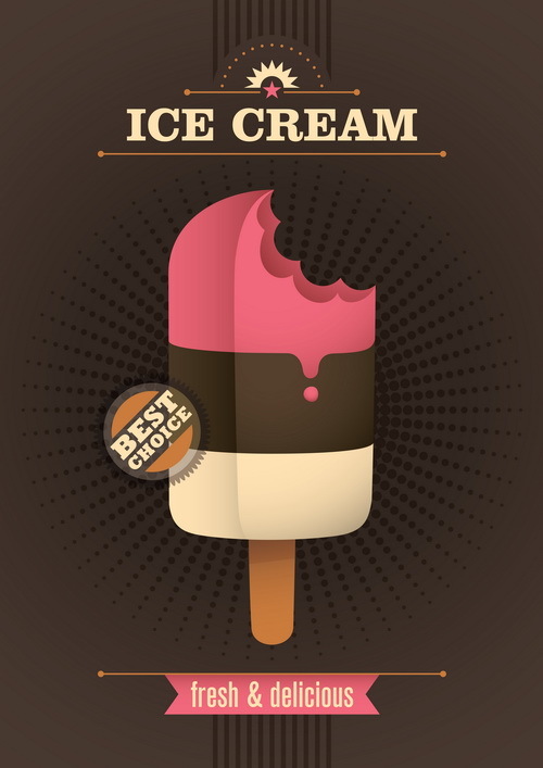 Retro font poster ice cream 