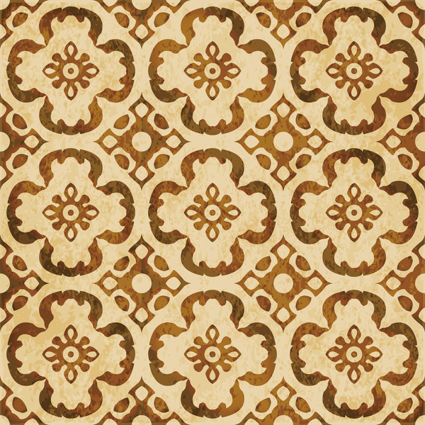 seamless Retro font pattern kaleidoscope floral 