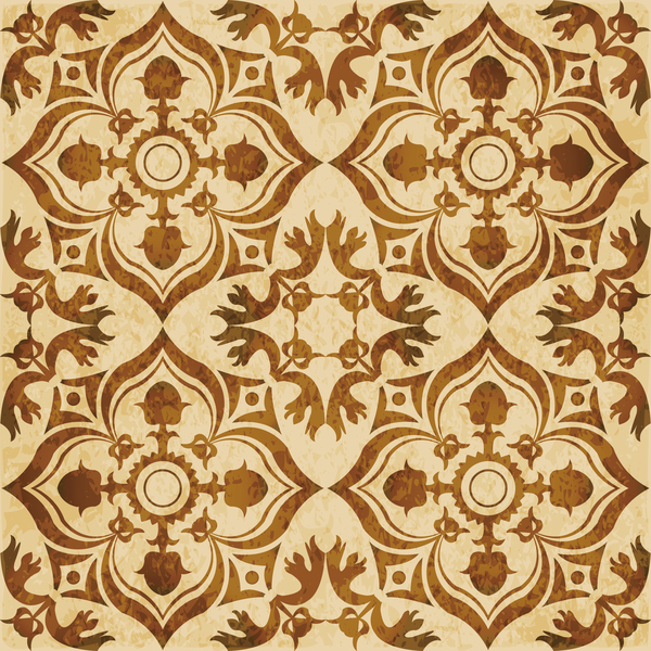 seamless Retro font pattern kaleidoscope floral 
