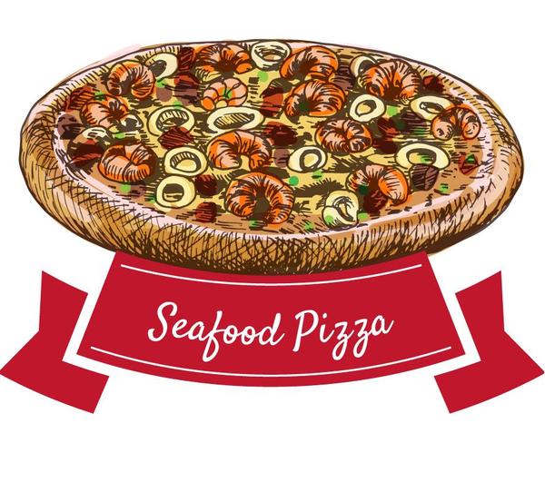 seafood pizza hand 