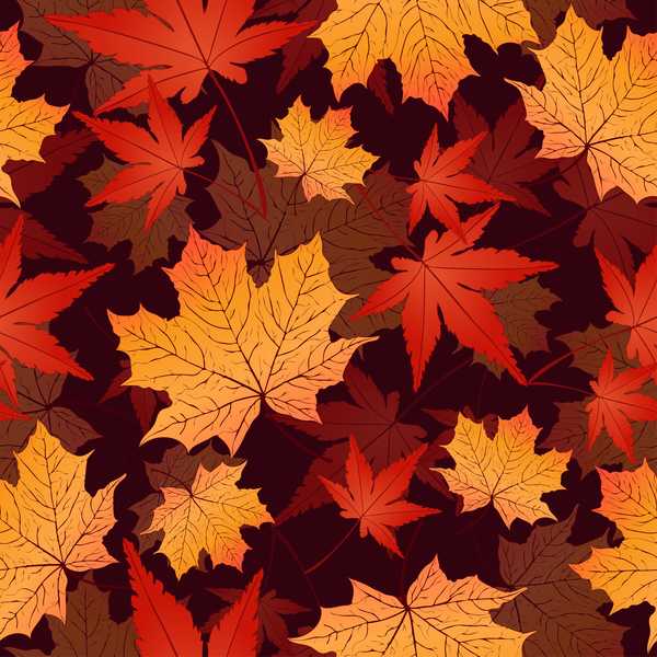 seamless pattern leaves autumn 