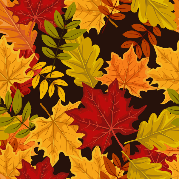 seamless pattern leaves autumn 