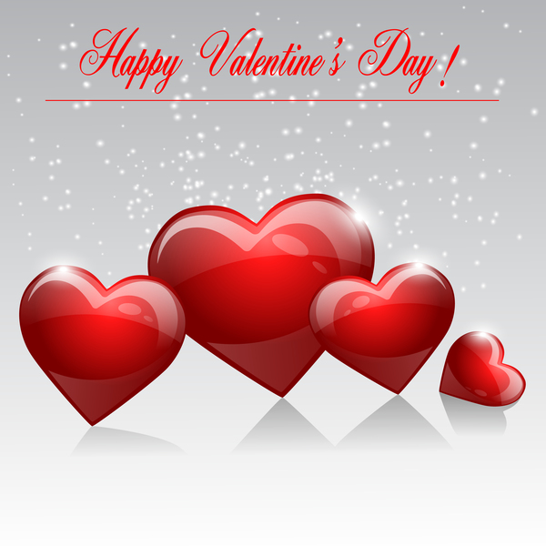 valentine shiny shapes red heart  