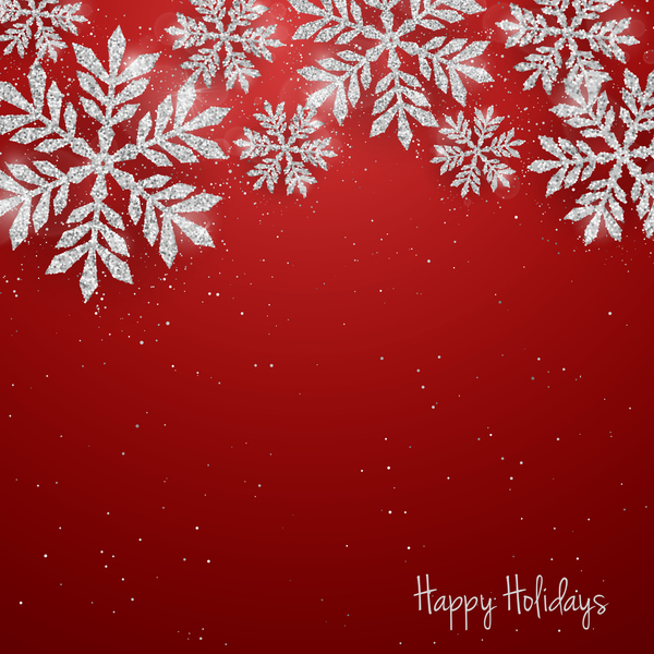 snowflakes silver red christmas 