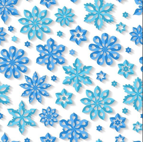 snowflake seamless pattern paper cut 