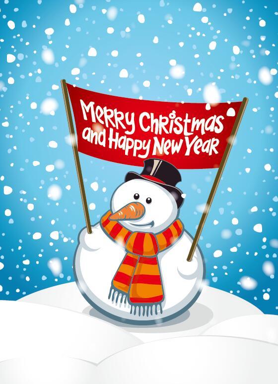 year snowman new christmas banner 