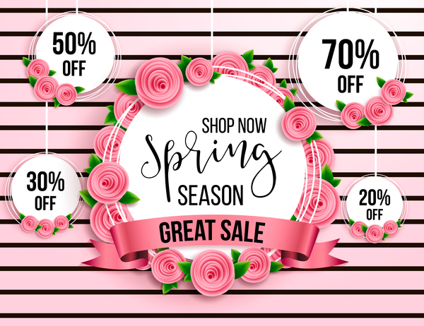 spring season label discount circle 