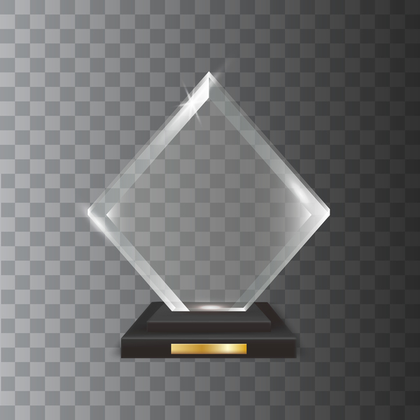 trophy square glass award acrylic 