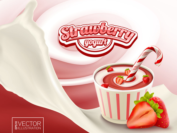 yogurt strawberry poster 