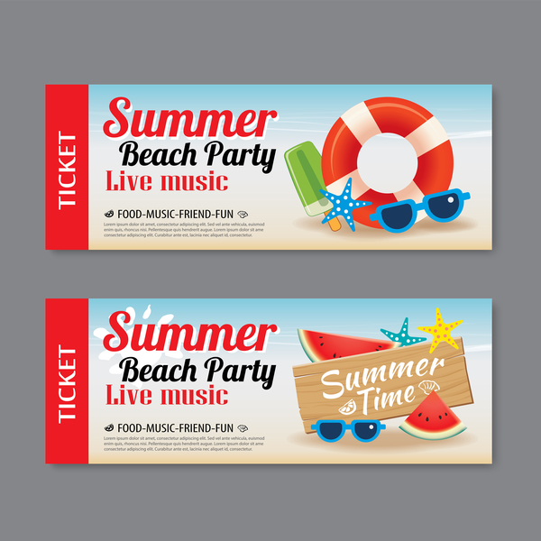 summer party beach banners 