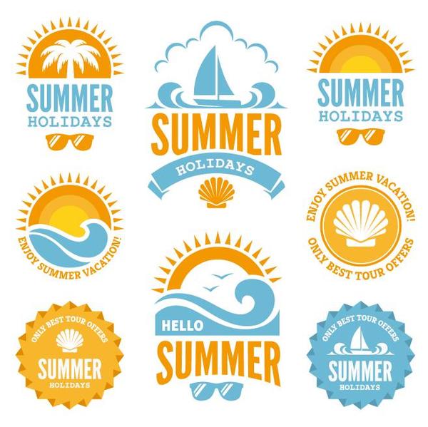 summer labels holiday badge 
