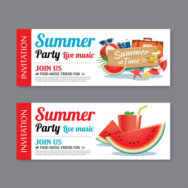 summer party music live banners  