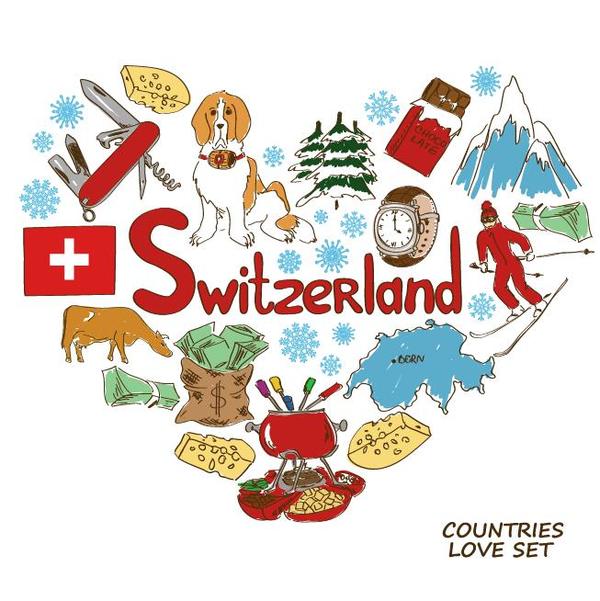 Switzerland heart shape country  