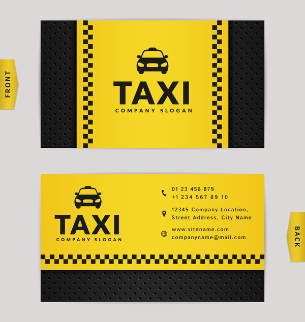 yellow taxi color card business black 