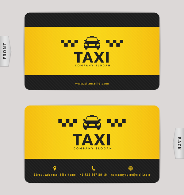 yellow taxi color card business black  
