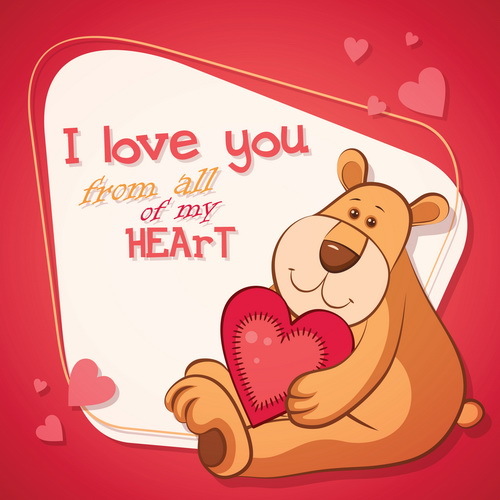 valentine teddy card bear 