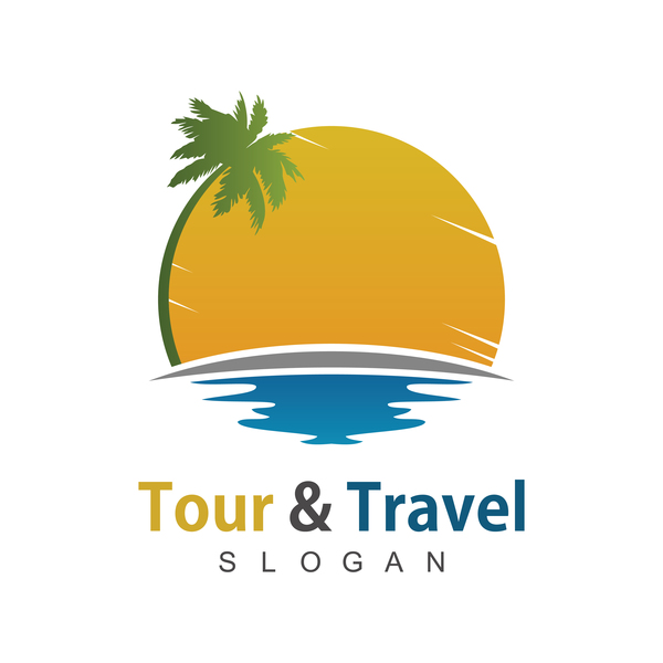 travel tour logo beach 