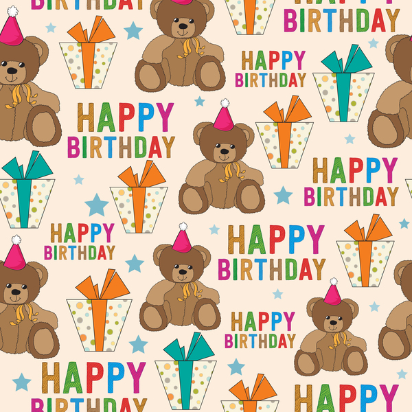 toy seamless pattern happy birthday bear 