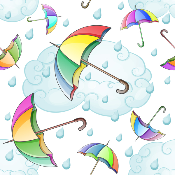 umbrella seamless raindorp pattern 