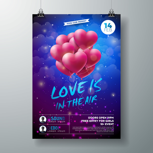 valentine flyer cover brochure 