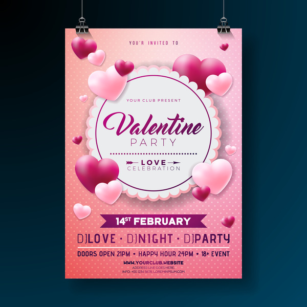 valentine flyer cover brochure  