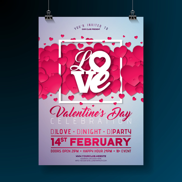 valentine flyer cover brochure  