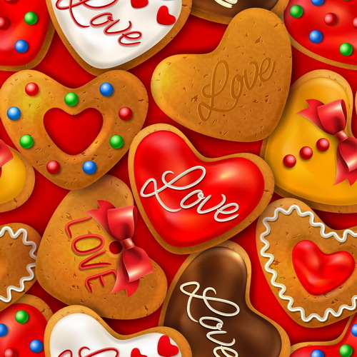 valentine seamless pattern cookies 