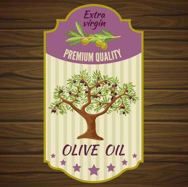wooden vintage olive oil Lable 