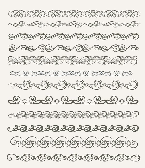 vintage seamless calligraphic borders 