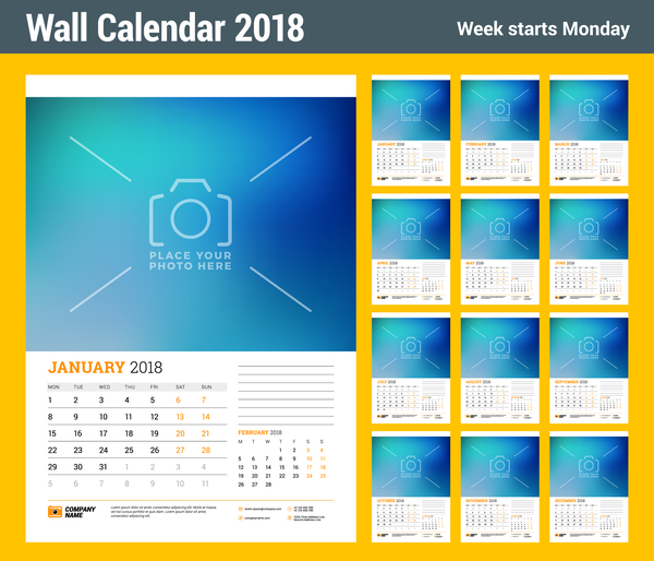 wall calendar 2018 
