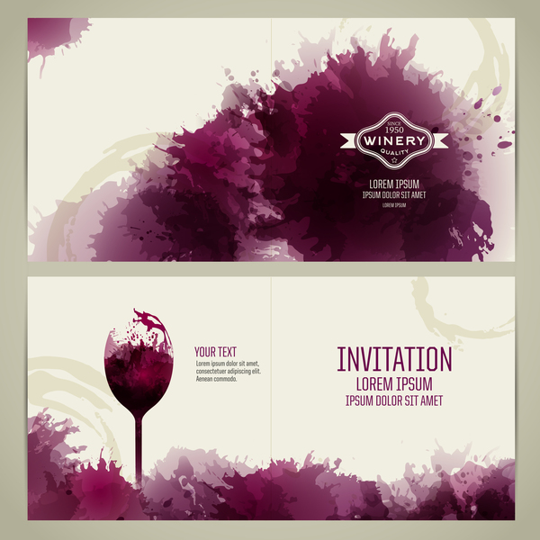 watercolor style invitation card 