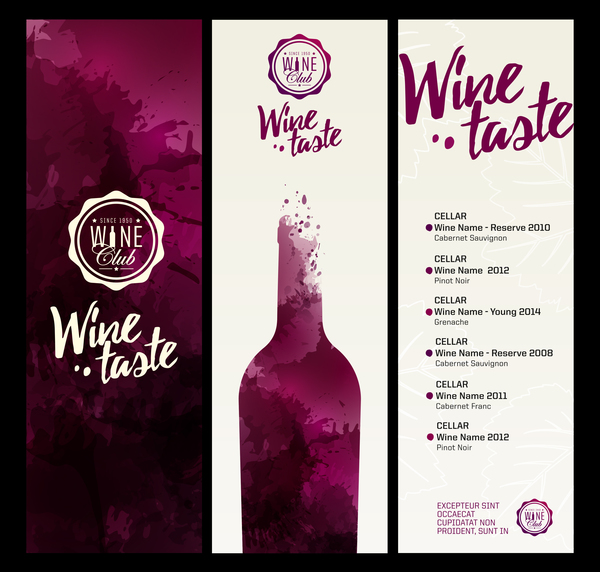 wine Watecolor styles menu 