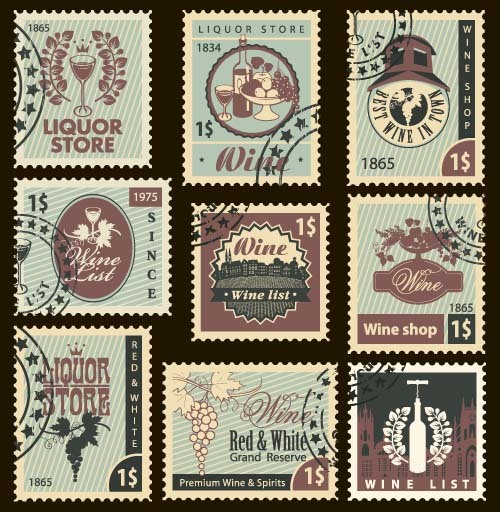 wine stamps postal 