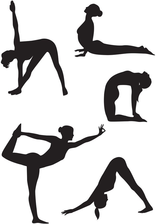 yoga women silhouette pose 