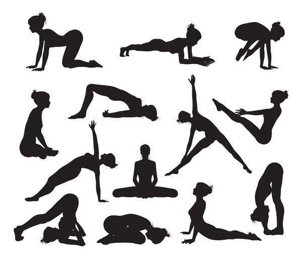 yoga women silhouette pose 