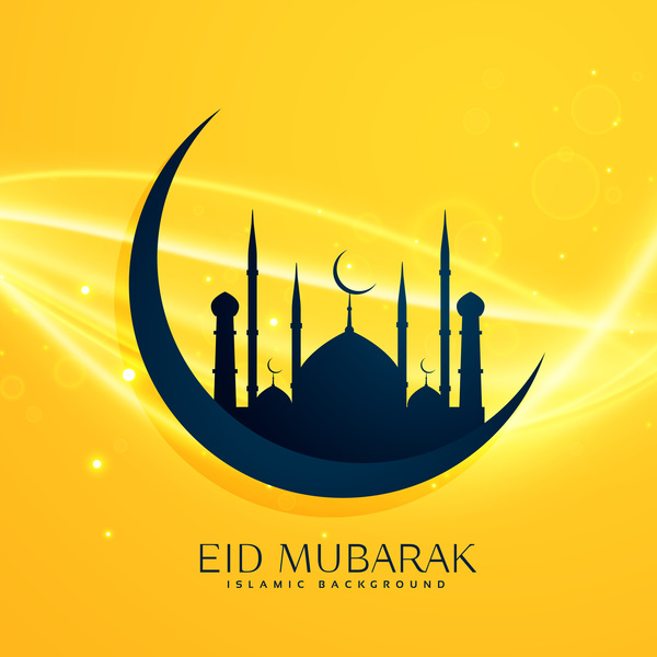 yellow Mubarak islamic Eid 