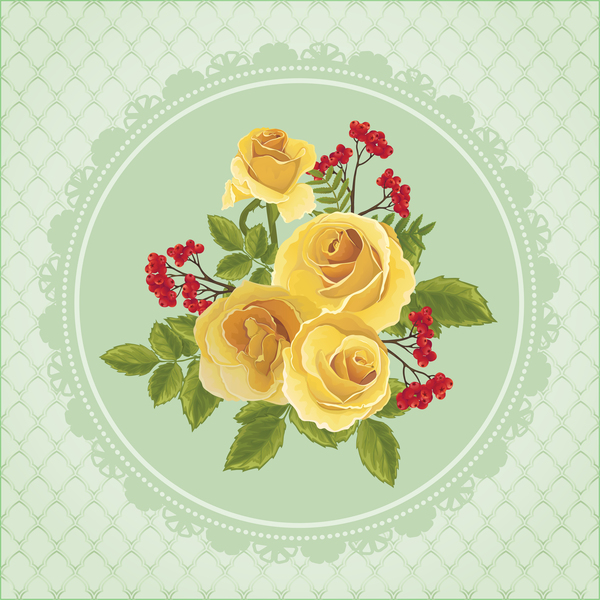 yellow rose ornate card 