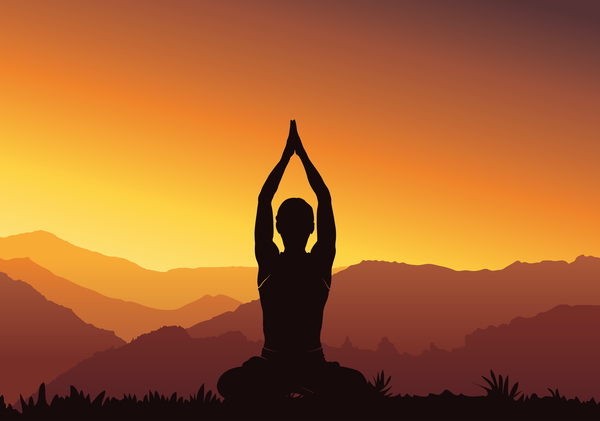 yoga sunset silhouette 