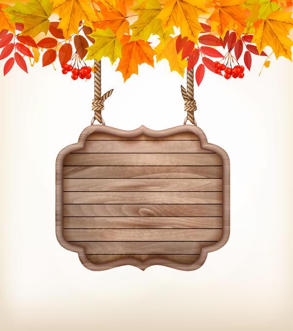 wooden sign frame autumn abstract 
