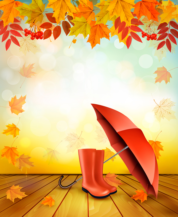 umbrella red autumn  