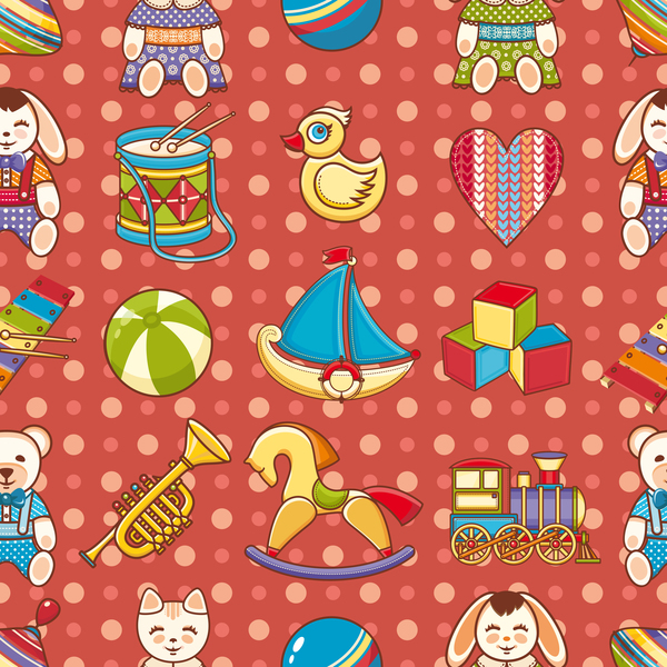 toy seamless pattern cute baby 
