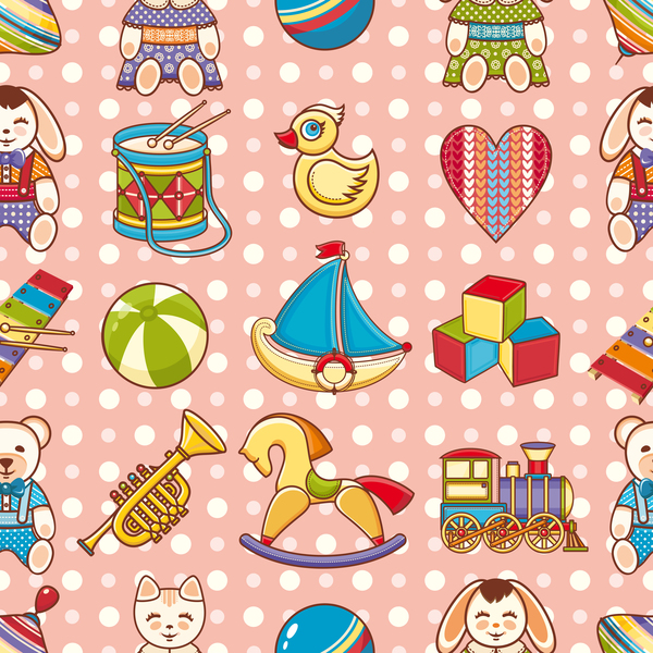 toy seamless pattern cute baby  