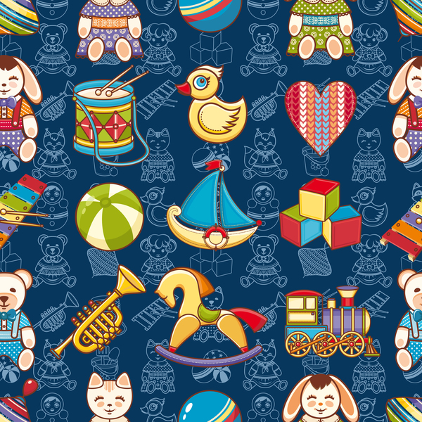 toy seamless pattern cute baby 