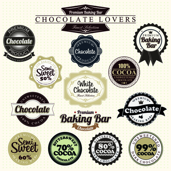 labels chocolate bar baking badge 