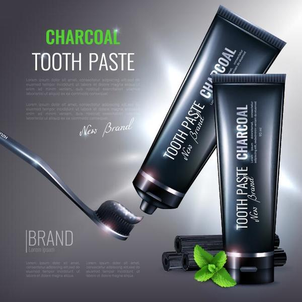 Tooth poster paste charcoal 