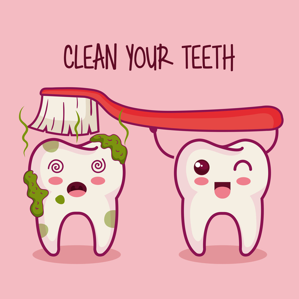 teeth clean cartoon 