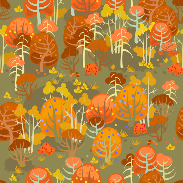 forest autumn seamless pattern vector 02 - WeLoveSoLo
