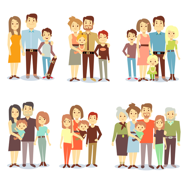 Download happy family cartoon illustration vector 03 - WeLoveSoLo